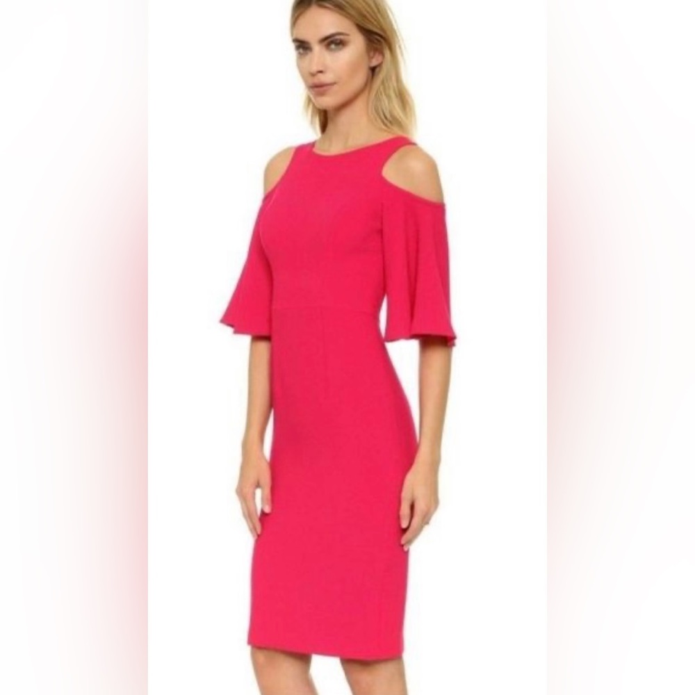 NWT Black Halo Cold Shoulder Textured Crepe Dress